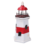 Vacchetti Faro metallo mare rosso bianco cm17x17h36