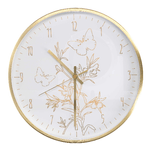 Vacchetti Orologio alluminio farfalle bianco tondo cm ø31,6h4,9