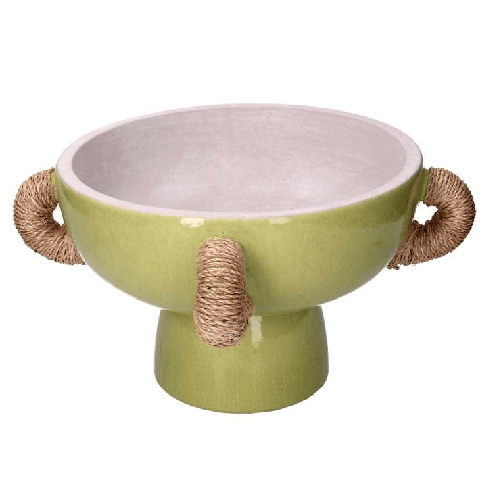 Vacchetti-Portavaso-ceramica-verde-con-maniglie-cm-ø305-40h20-23