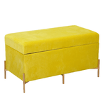 Vacchetti Panca contenitore velluto giallo cm78x40h45