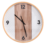 Vacchetti Orologio legno naturale e bianco tondo cm ø32h4,8