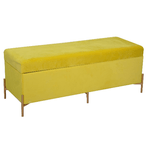 Vacchetti Panca contenitore velluto giallo cm115x40h45