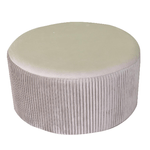 Vacchetti Puff velluto beige tondo cm ø56h28