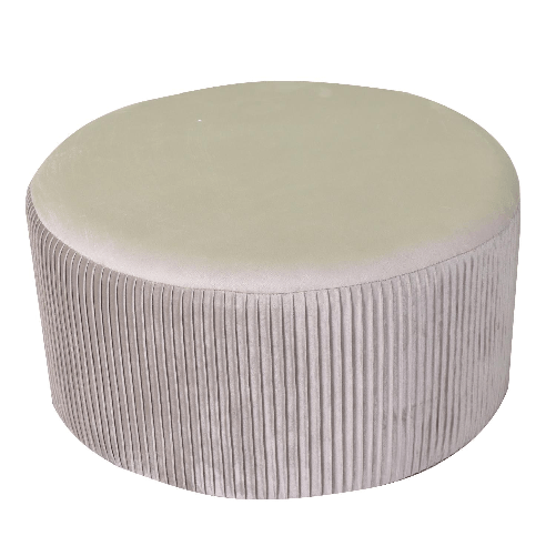 Vacchetti-Puff-velluto-beige-tondo-cm-ø56h28