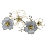 Vacchetti Quadro metallo fiori blu cm92,7x8,9x50,2