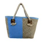 Vacchetti Borsa paglia africa azzurro cm43x19h27