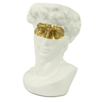 Vacchetti Portavaso resina busto bianco oro cm17x15h24