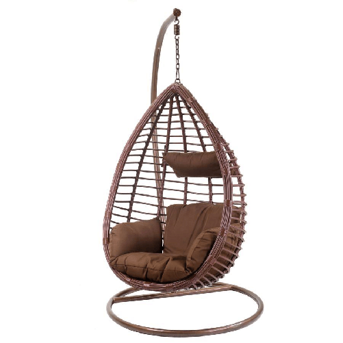 Vacchetti-Dondolo-pensile-polyrattan-Denton-marrone-con-supporto-e-cuscino-cm90x70h200