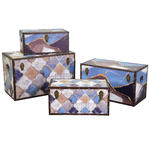 Vacchetti Baule ecopelle 1-4 blu marocco rettangolare cm80x40h50