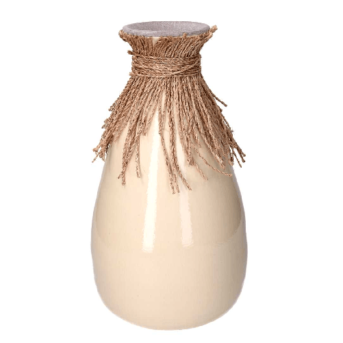 Vacchetti-Vaso-ceramica-corda-crema-cm-ø255h46