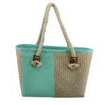 Vacchetti Borsa paglia africa verde acqua cm43x19h27