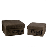 Vacchetti Scatola tessuto 1-2 marrone storage quadro pieghevole cm36x36h20