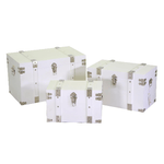 Vacchetti Baule legno 1-3 bianco rettangolare cm58x34h35