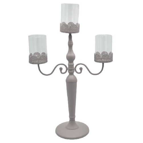 Vacchetti-Portacandele-candelabro-metallo-tortora-3-posti-con-vetro-cm38x17h62