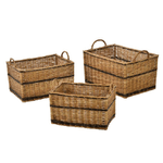 Vacchetti Cesta portalegna vimini 1-3 bollito c/manici rettangolare cm61,5x44h33,5/42