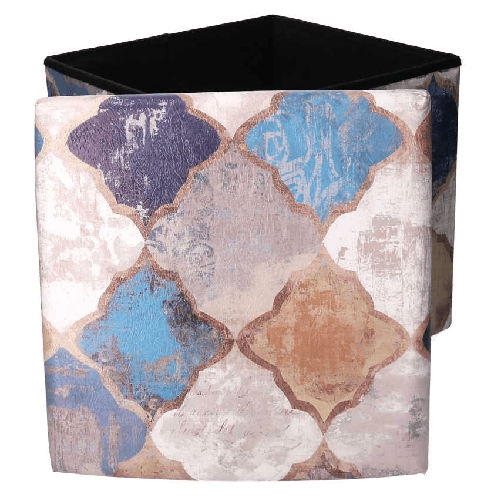 Vacchetti-Puff-ecopelle-pieghevole-blu-marocco-quadro-cm38x38h38