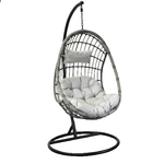 Vacchetti Dondolo pensile Milton supporto antracite cuscini grigio cm101x101h200