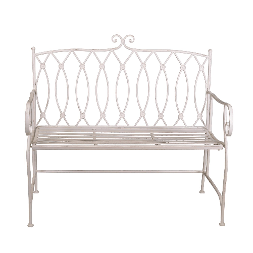 Vacchetti-Panchina-metallo-Ragusa-avorio-cm104x55h955