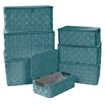 Vacchetti Scatola poliestere 1-7 verde acqua rettangolare cm40x30h21,5