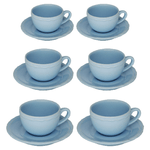 Vacchetti Tazzina caffe' set 6 pezzi juliet azzurro pastello c/piattino cmø7,5h5