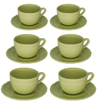 Vacchetti Tazza the set 6 pezzi juliet verde pastello c/piattino cmø9,5h7