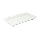 Vacchetti Vassoio metallo bianco rettangolare cm43x28h5