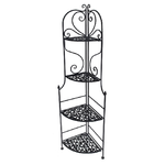 Vacchetti Scaffale metallo jessica nero 4 piani ad angolo cm48x33h160