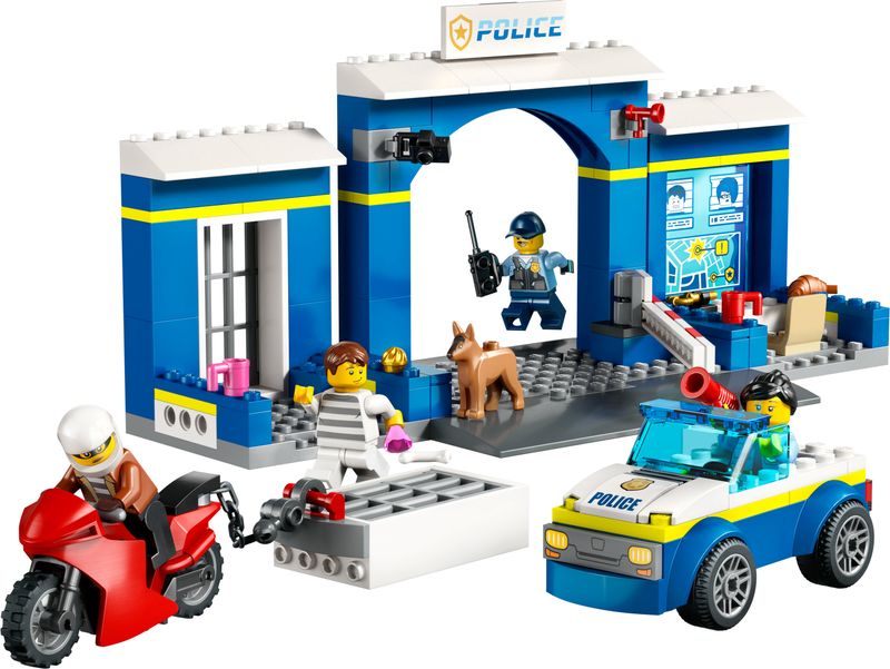 LEGO-City-60370-Inseguimento-alla-Stazione-di-Polizia-Macchina-e-Moto-giocattolo-Minifigure-e-Cane-Giochi-per-Bambini-4-