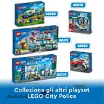 LEGO City 60370 Inseguimento alla Stazione di Polizia, Macchina e Moto giocattolo, Minifigure e Cane