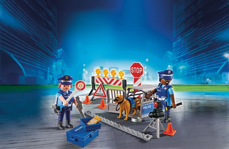 Playmobil-Posto-Di-Blocco-Della-Polizia-