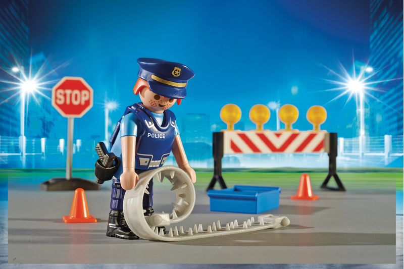 Playmobil-Posto-Di-Blocco-Della-Polizia-