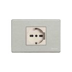 Bticino Placca Rettangolare con Modulo Presa Pluristandard Magic 220-250V Argento-Avorio