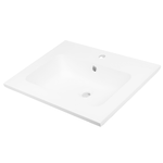 Lavabo ad incasso mineral marmo colore bianco opaco mobile composizione bagno *** misure 81x46 cm, confezione 1