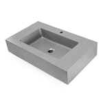 Ogomondo top lavabo sospeso in materiale marmo resina finitura asfalto *** misure 100x46x15 cm, tinta antracite, conf...