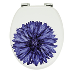 Sedile copri wc universale frizionato fantasia mdf chiusura rallentata *** fantasia blue flower, confezione 1