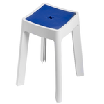 Ogomondo sgabello contenitore da bagno in resina termoplastica *** tinta blu, confezione 1