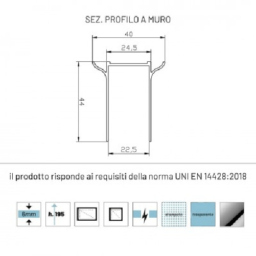 Lato-fisso-per-porta-battente-briar-6-millimetri-chrome-per-box-doccia-----misure-67-70xh195-cm-trasparente-confezio...