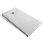 Piatto doccia bianco mineral marmo resina antiscivolo h 3,5 cm *** misure l150 x p80 x h3,5 cm, confezione 1