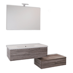 Mobile da bagno sospeso wonder cenere con lavabo specchio made in italy *** confezione 1