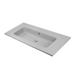 Lavabo ad incasso mineral marmo colore grigio cenere mobile composizione bagno *** misure 91x46 cm, confezione 1