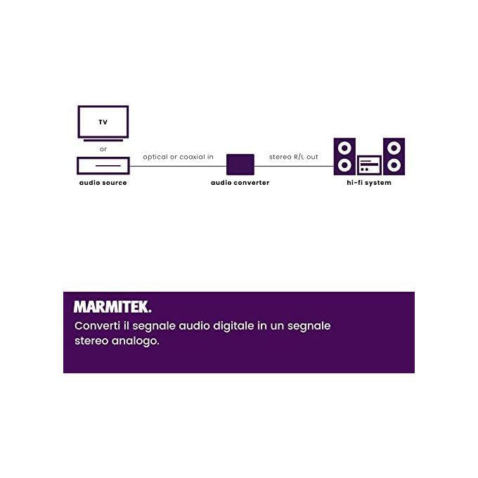 Marmitek Connect DA21 - Convertitore da SPDIF ad audio analogico