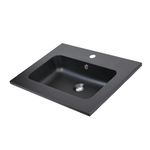 Lavabo ad incasso mineral marmo colore nero opaco mobile composizione bagno *** misure 61x46 cm, confezione 1