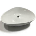 Lavabo da appoggio ceramica bianco triangolare lavandino arredo bagno *** misure 58x39x14 cm, confezione 1