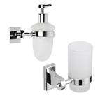 Set 2 pezzi accessori da bagno iris 002 ottone cromato