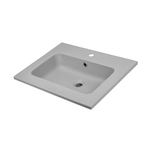 Lavabo ad incasso mineral marmo colore grigio cenere mobile composizione bagno *** misure 61x46 cm, confezione 1