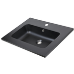 Lavabo ad incasso mineral marmo colore nero opaco mobile composizione bagno *** misure 81x46 cm, confezione 1