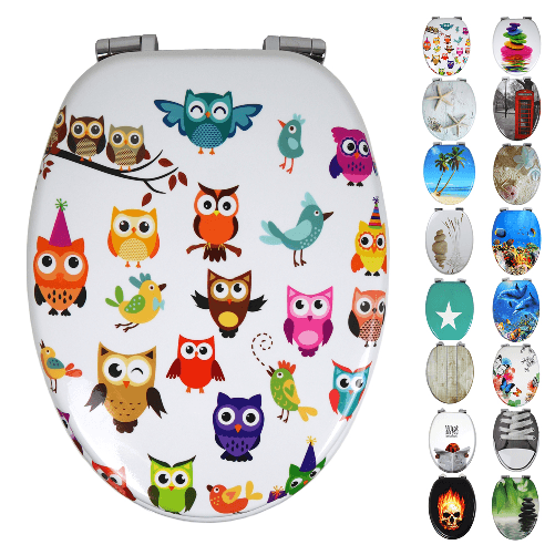 Sedile-copri-wc-universale-frizionato-fantasia-mdf-chiusura-rallentata-----fantasia-color-owl-confezione-1