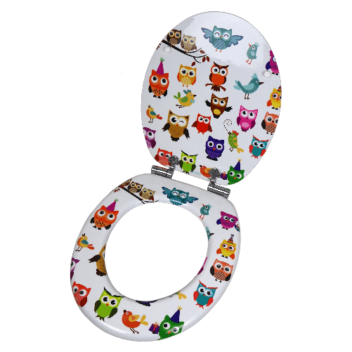 Sedile-copri-wc-universale-frizionato-fantasia-mdf-chiusura-rallentata-----fantasia-color-owl-confezione-1