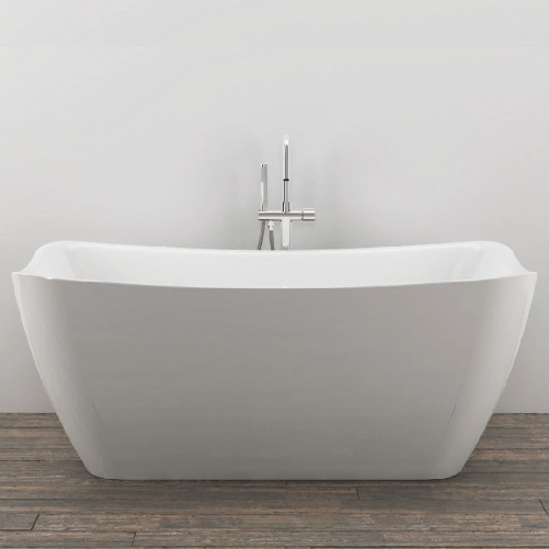 Vasca da bagno free standing rettangolare acrilico bianco lucido 180 x 83 x 72cm