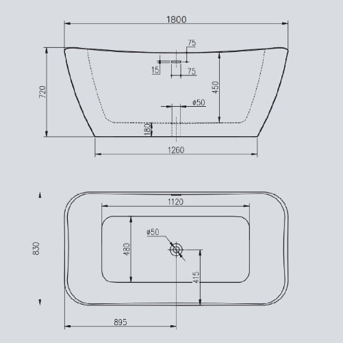 Vasca-da-bagno-free-standing-rettangolare-acrilico-bianco-lucido-180-x-83-x-72cm